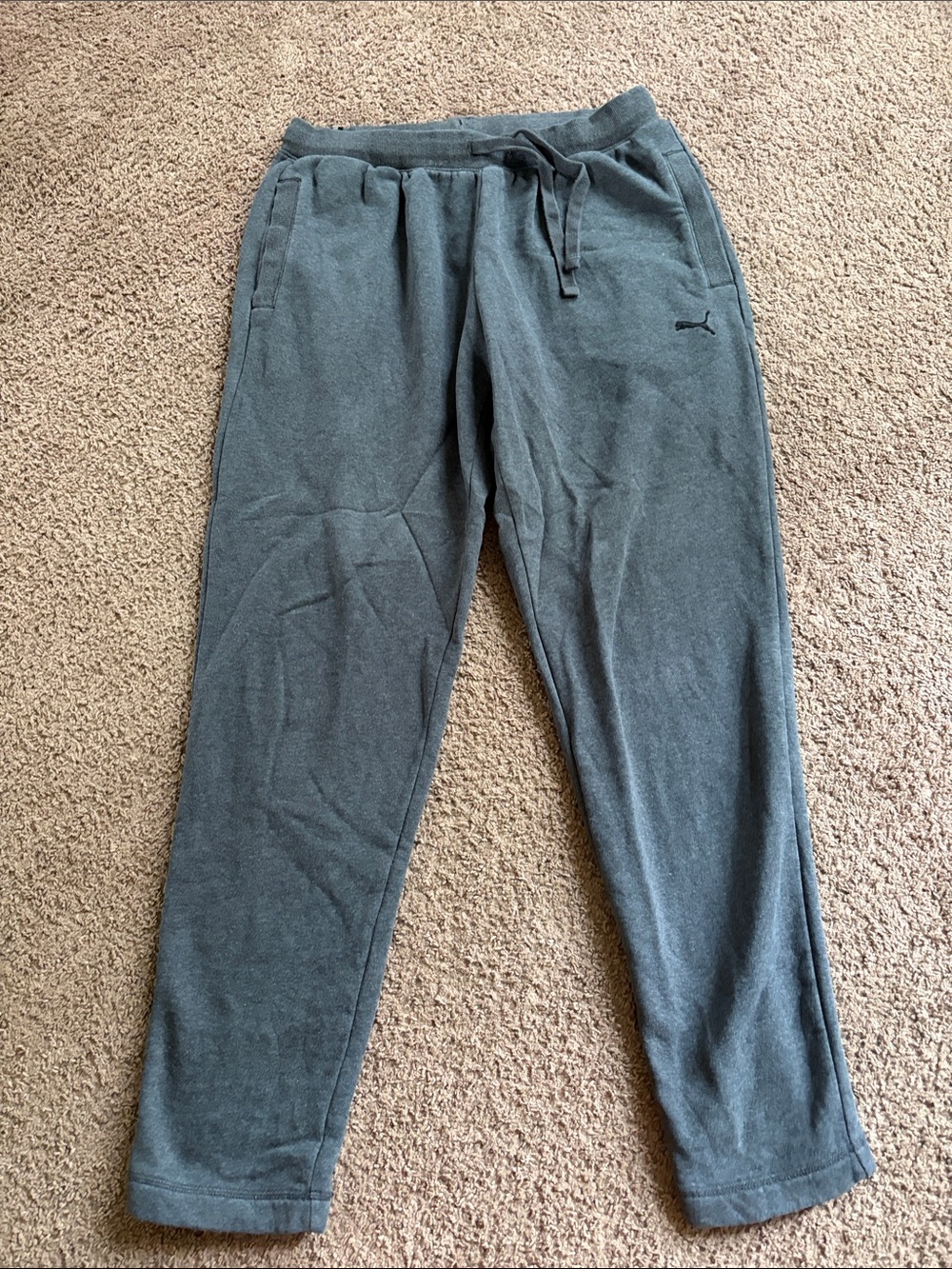 Puma Men's Dark Gray Drawstring Sweatpants